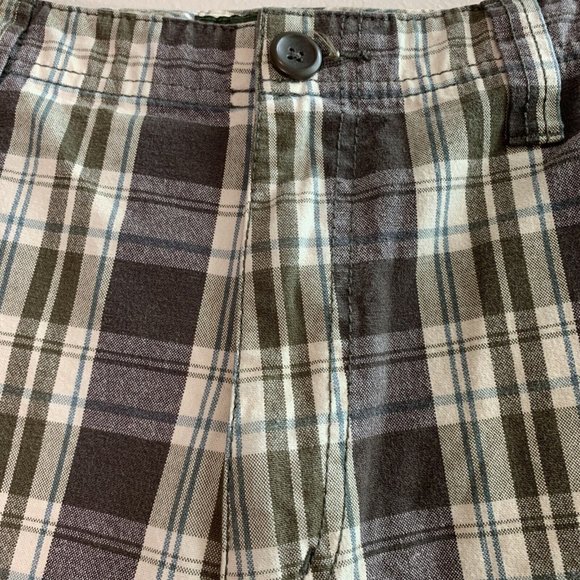 Eddie Bauer - Men Size 35 - Gray Green Blue White Plaid Casual Bermuda Shorts - Picture 3 of 7